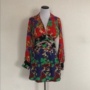RIXO London Kimono-style Patterned Designer Dress